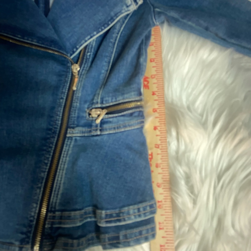 White House Black Market Sz 00 Women’s Blue Jean Jacket - Picture 10 of 13